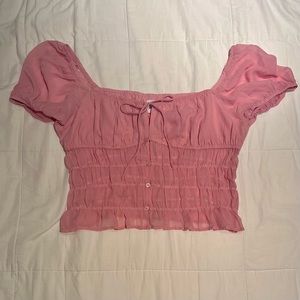 Princess Polly Pink Fitted Blouse (NEVER WORN)